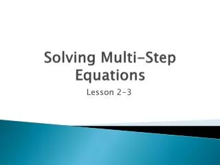 solving multi step equations