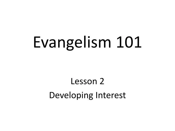 evangelism 101