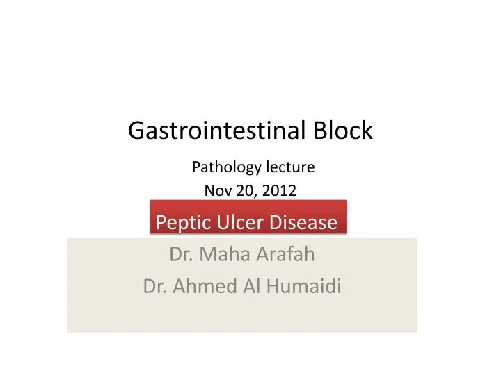 gastrointestinal block pathology lecture nov 20 2012