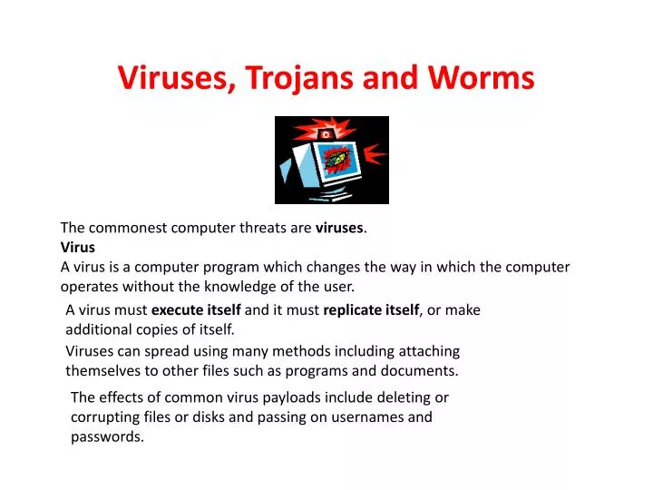 viruses trojans and worms