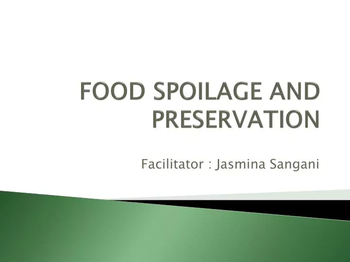food spoilage and preservation