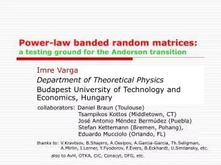 Power-law banded random matrices: a testing ground for the Anderson transition