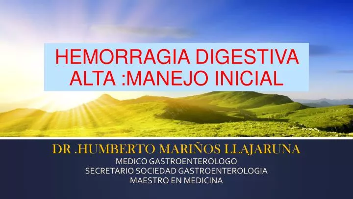 hemorragia digestiva alta manejo inicial