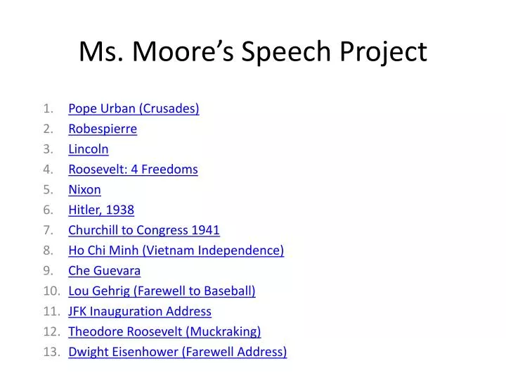 ms moore s speech project