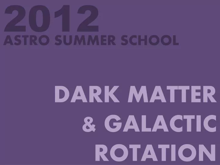 dark matter galactic rotation