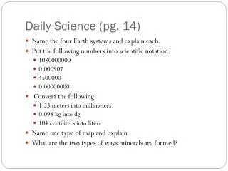 Daily Science (pg. 14)