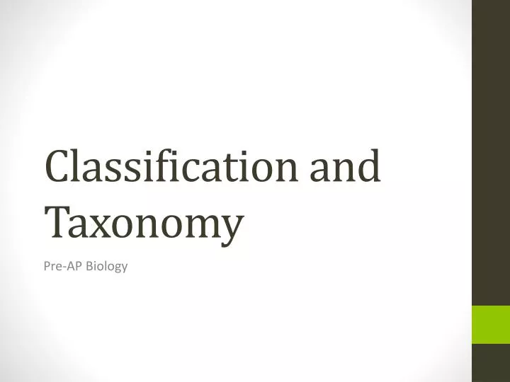 classification and taxonomy