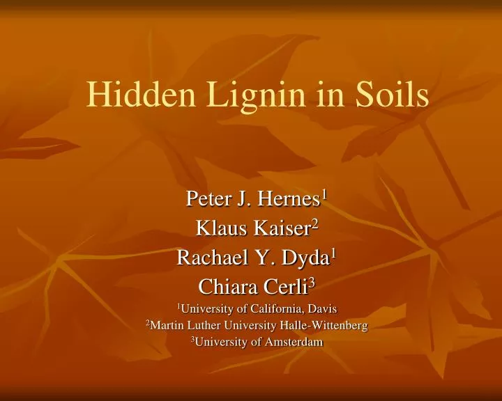 hidden lignin in soils