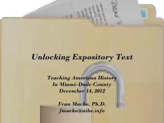 Unlocking Expository Text