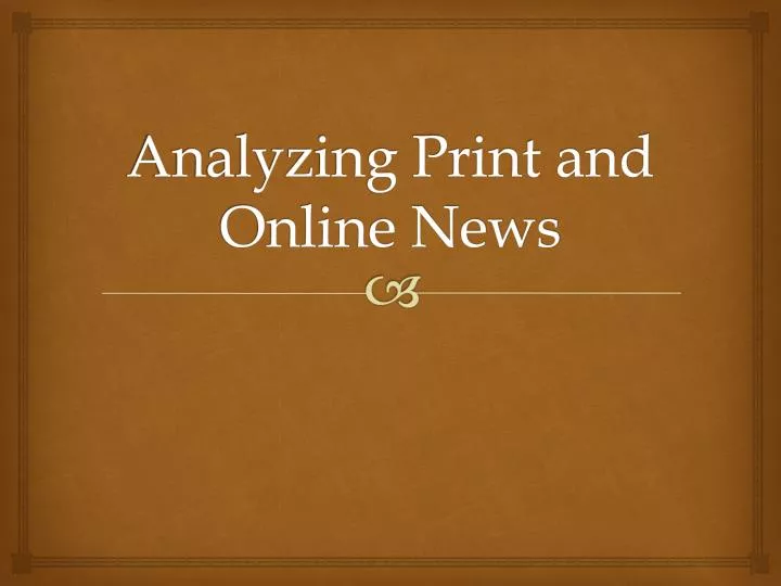 analyzing print and online news