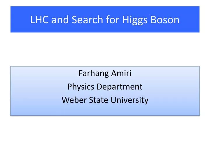 lhc and search for higgs boson