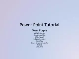 Power Point Tutorial