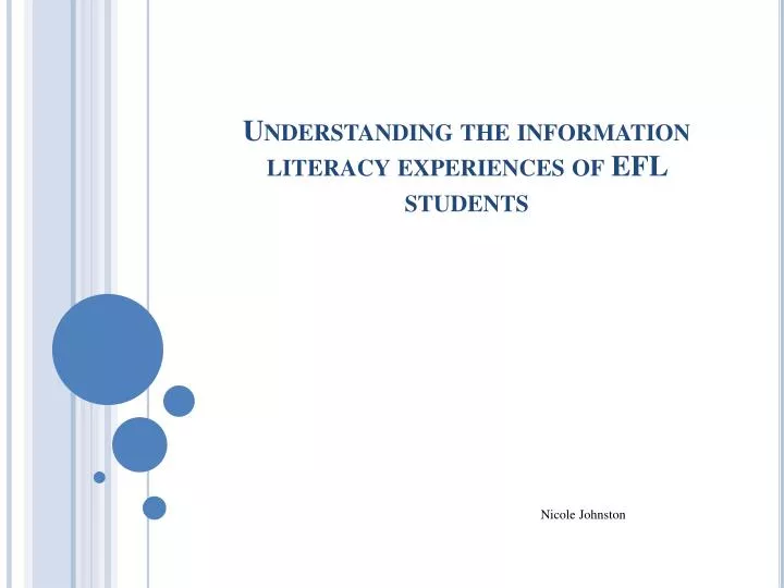 understanding the information literacy experiences of efl students