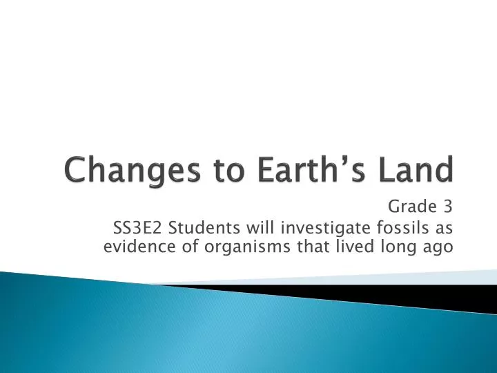 changes to earth s land