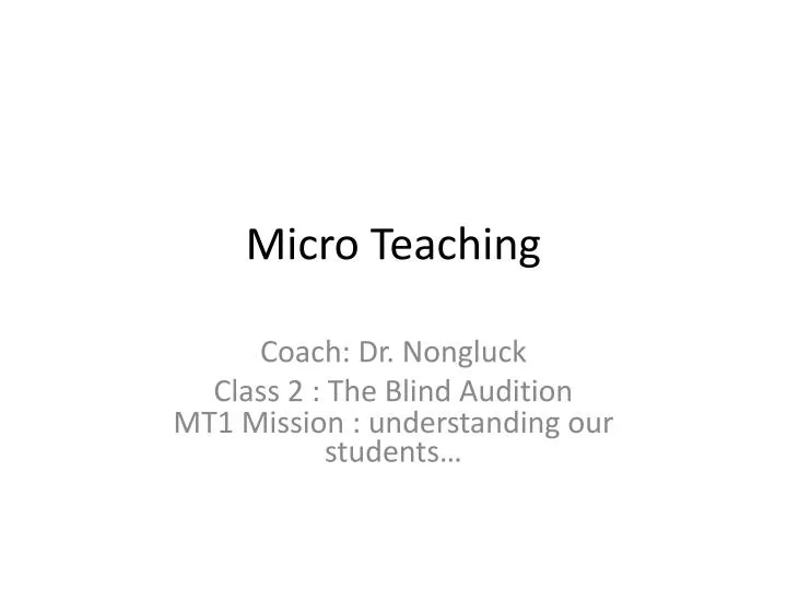 micro teaching