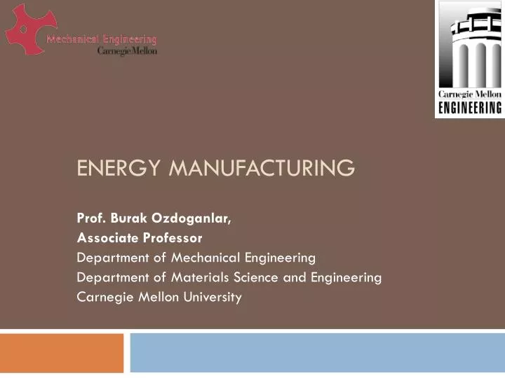 energy manufacturing