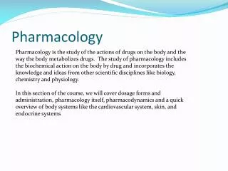 Pharmacology