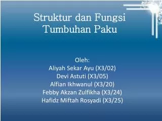 Struktur dan Fungsi Tumbuhan Paku