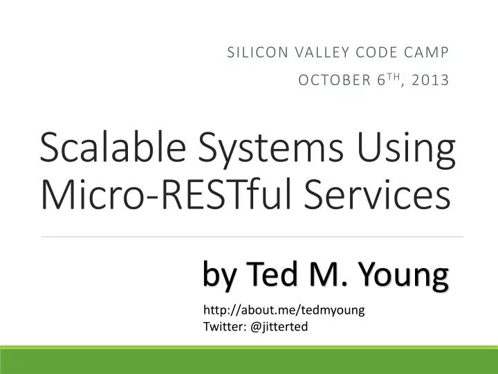 scalable systems using micro restful services