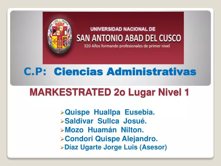 markestrated 2o lugar nivel 1