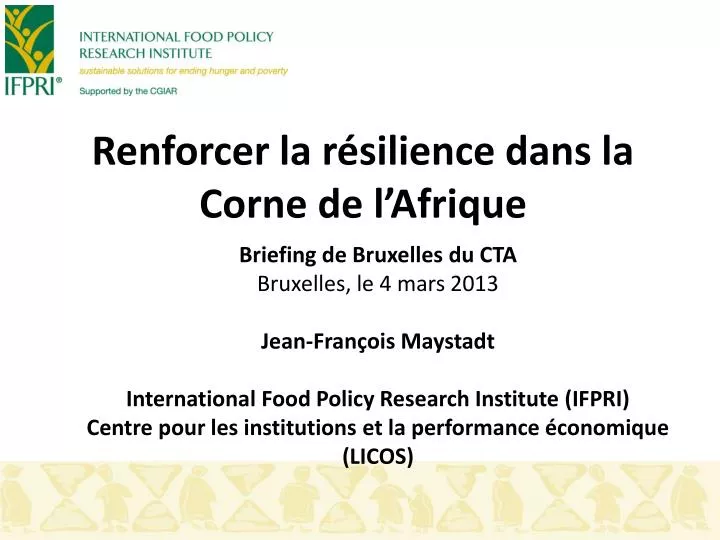 renforcer la r silience dans la corne de l afrique