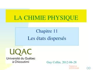la chimie physique