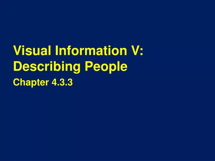 visual information v describing people