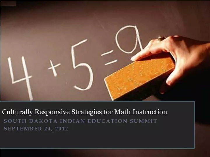 culturally responsive strategies for math instruction