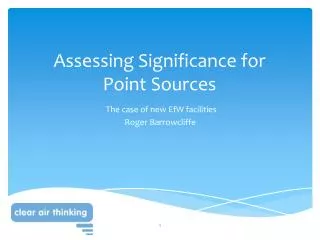 Assessing Significance for Point Sources