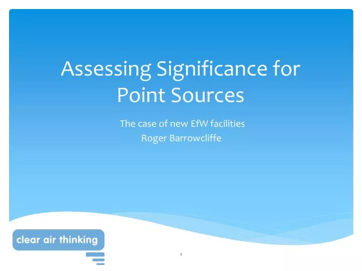 assessing significance for point sources