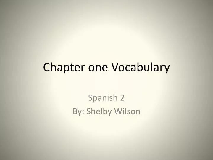 chapter one vocabulary