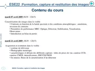 ese22 formation capture et restitution des images