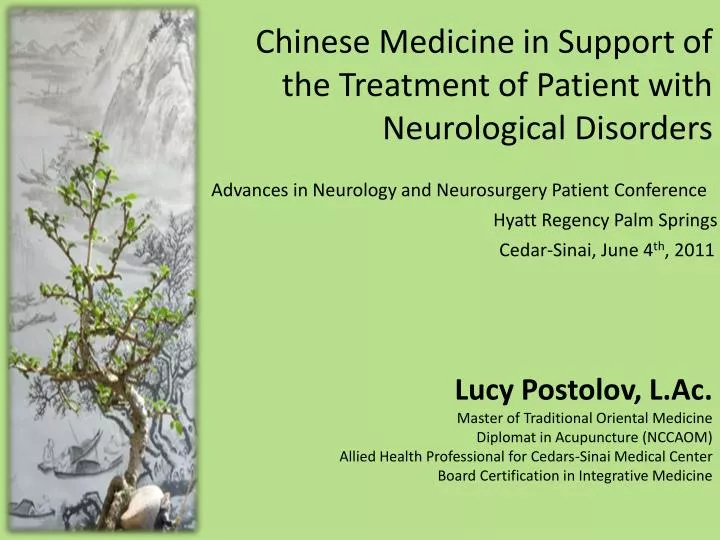 chinese medicine in support of the treatment of patient with neurological disorders