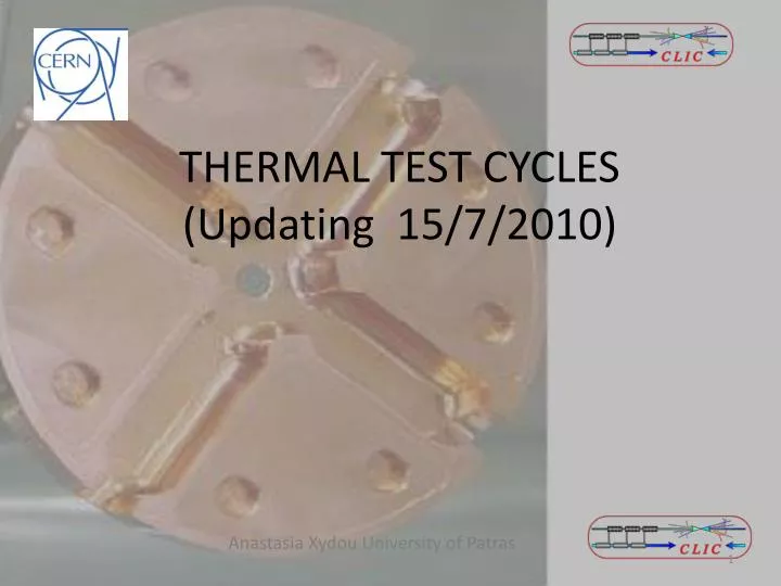 thermal test cycles updating 15 7 2010