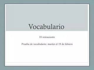vocabulario