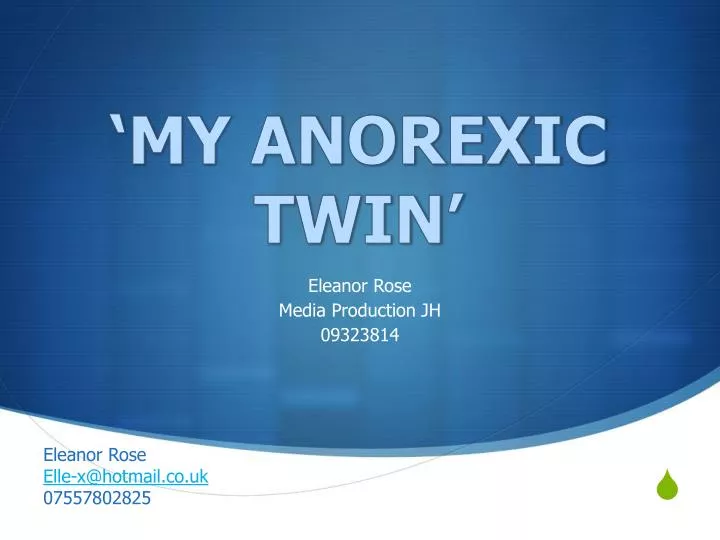 my anorexic twin