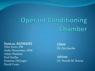 Operant Conditioning Chamber
