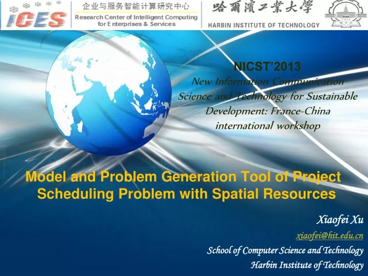 model and problem generation tool of project scheduling problem with spatial resources