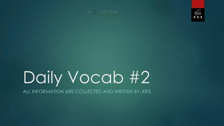 daily vocab 2