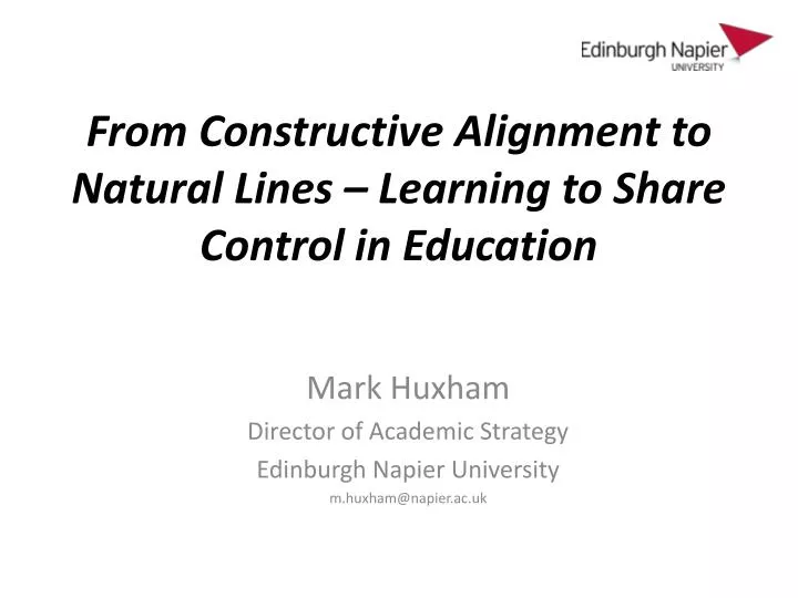 from constructive alignment to natural lines learning to share control in education