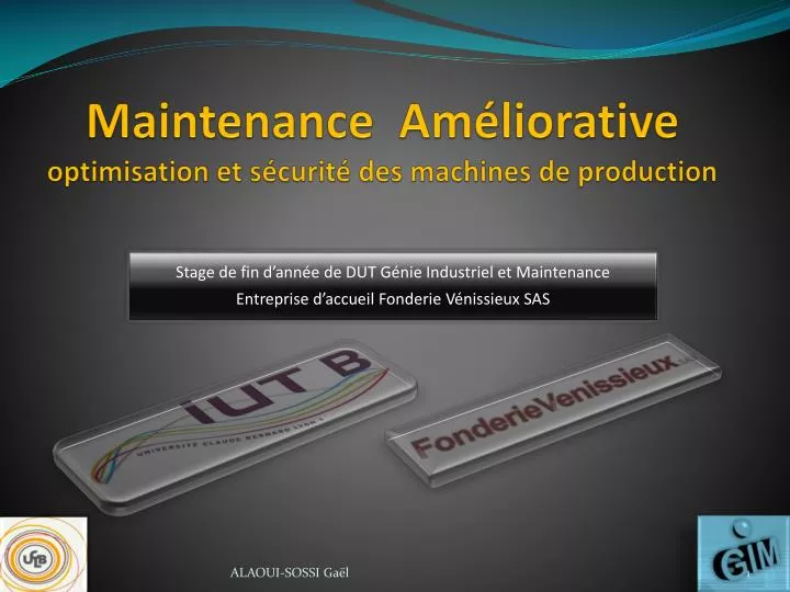 maintenance am liorative optimisation et s curit des machines de production