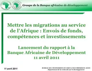 Projet sur les migrations en Afrique : Aperçu général