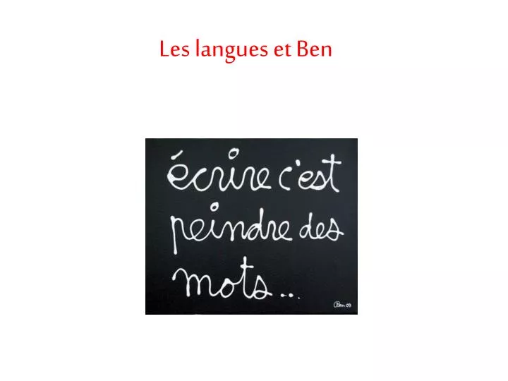 les langues et ben