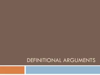 definitional arguments