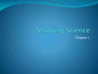 Studying Science