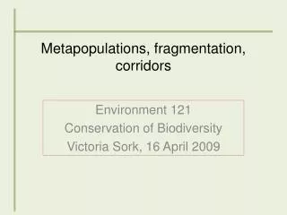 metapopulations fragmentation corridors