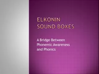 Elkonin sound boxes