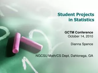 Student Projects in Statistics