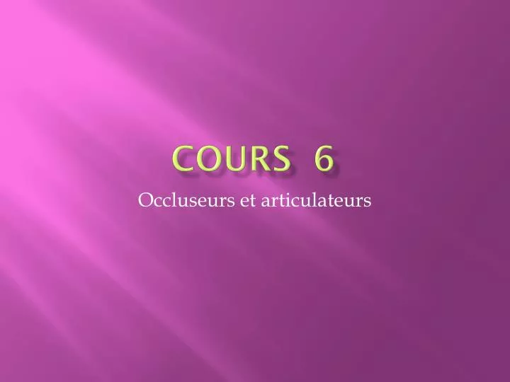 cours 6
