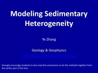 Modeling Sedimentary Heterogeneity